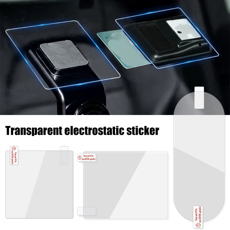 Pegatina electrostática transparente de doble cara para parabrisas de coche, sin costuras, para cámara de salpicadero ETC, soporte de película de pasta DVR transparente para coche