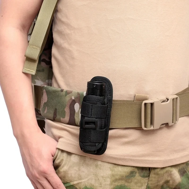 Belt Flashlight Pouch 360 Degrees Rotatable Outdoor Torch Case Holster Hunting Lighting Light Holder Waist Bag