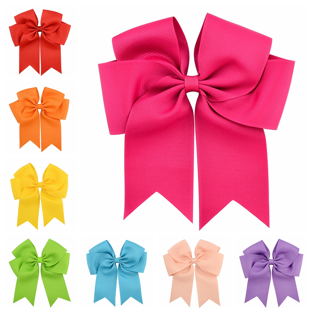 Laços de cabelo elegantes coloridos de 6 polegadas com clipe para crianças meninas fita de gorgorão grampo de cabelo acessórios para cabelo de bebê