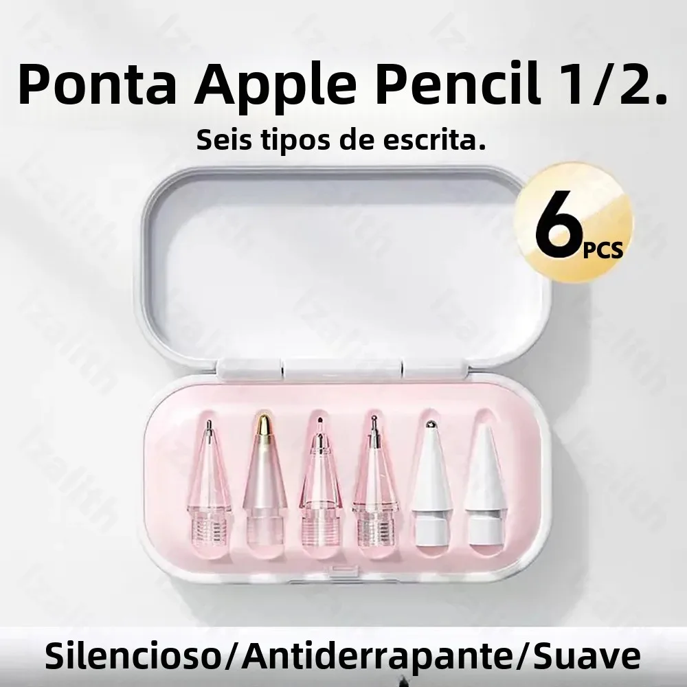 Pontas de lápis de substituição para apple pencil 1/2/3th apple pencil pro 4/6 peças 2b pontas macias para ipad pro pencil 1/2/3 stylus ponta fina
