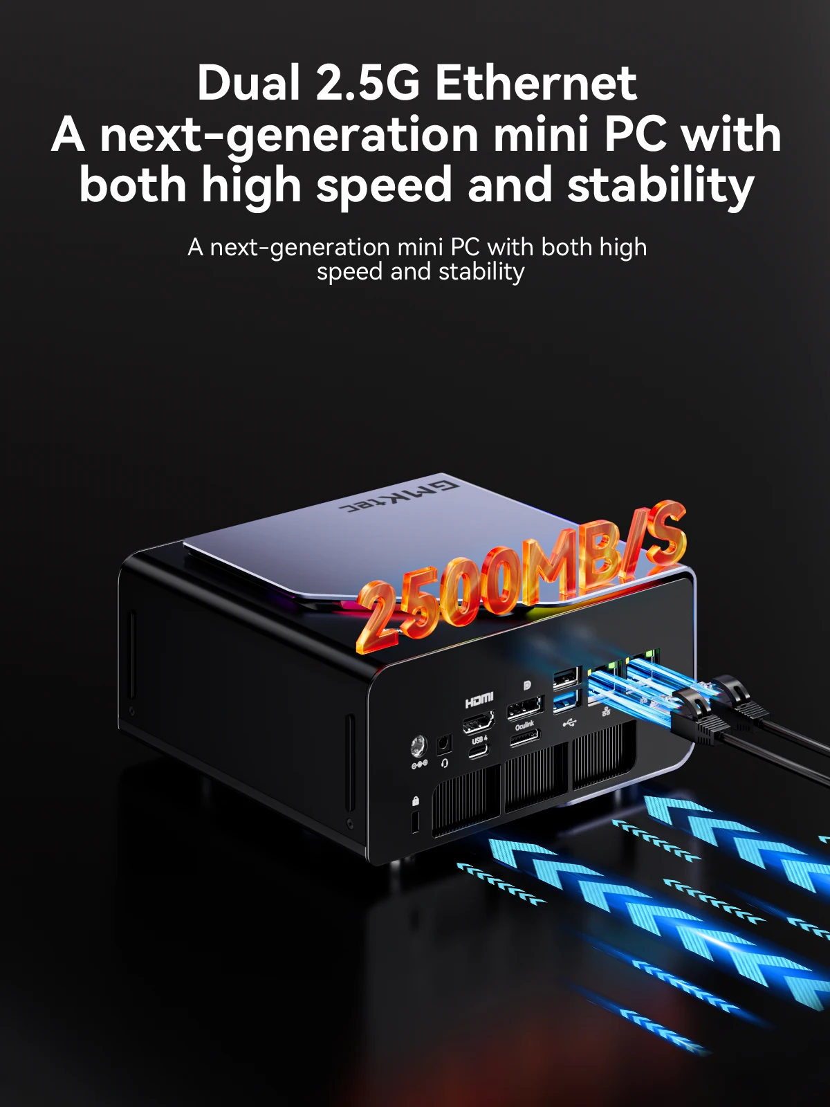 Mini PC GMKtec K12 AMD Ryzen ™   7 H 255 Dual DDR5 5600MT/s 3*SSD PCIe4.0 WiFi 6 BT 5.2 Dual 2.5G LAN OCulink Computer desktop