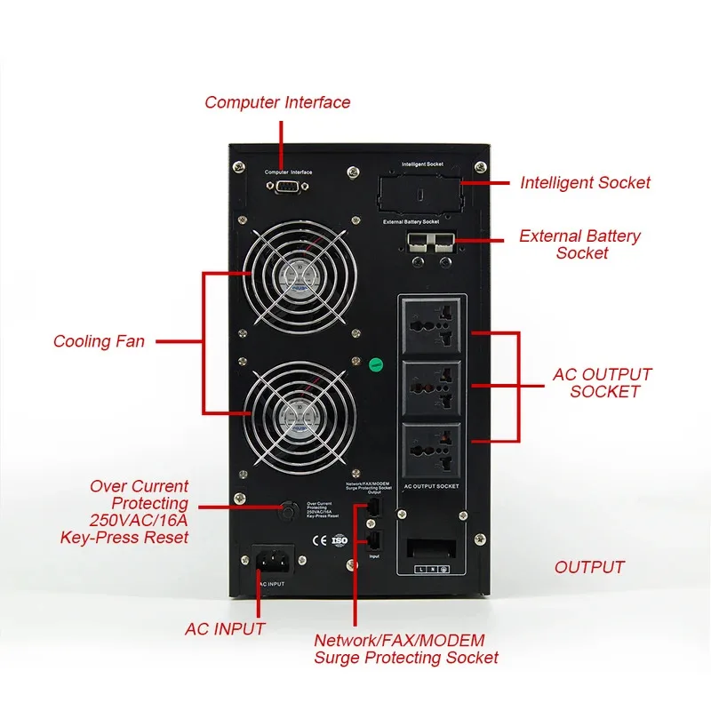 온라인 UPS 1kva 2kva 3kva 백업 전원 공급 시스템 고주파 온라인 UPS 순수 사인파