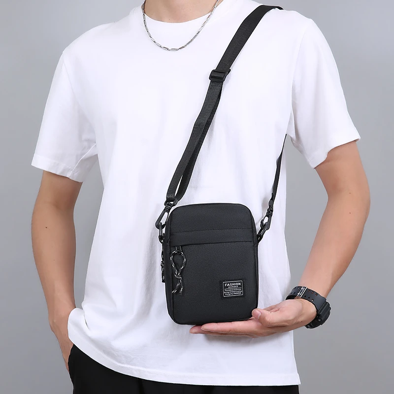 Bolsa de ombro oxford pano casual masculino mochila pequena praça saco moda diagonal crossover mão máquina bolsas femininas bagagem