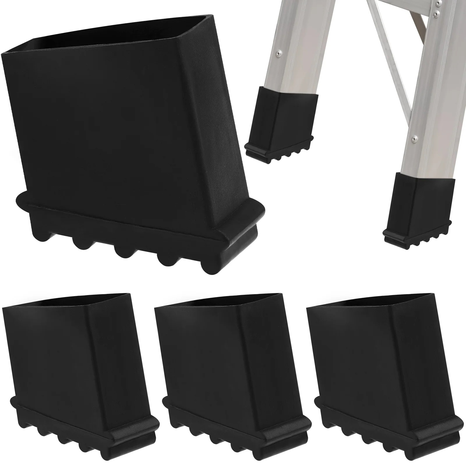 4 Uds. Cubiertas de pies de escalera de goma esteras antideslizantes Protector grueso parachoques protección de suelo para escaleras telescópicas escalera