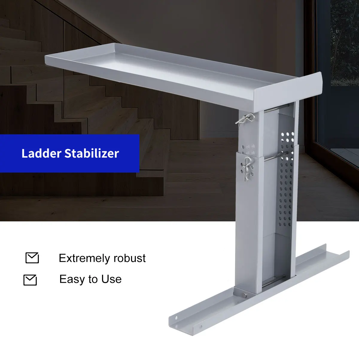 Ladder Support Stand Foldable Design Corrosion Resistance Non Slip Folding Ladder Extender For Indoor Outdoor 2 Foot Ladders