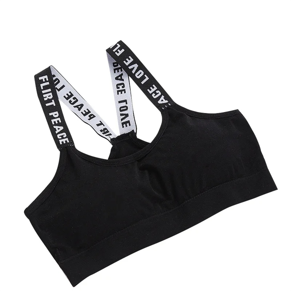 1 pz alfabeto inglese sexy comoda tracolla avvolta petto e straccio biancheria intima sportiva antiluce per ragazze senza montatura senza cuciture