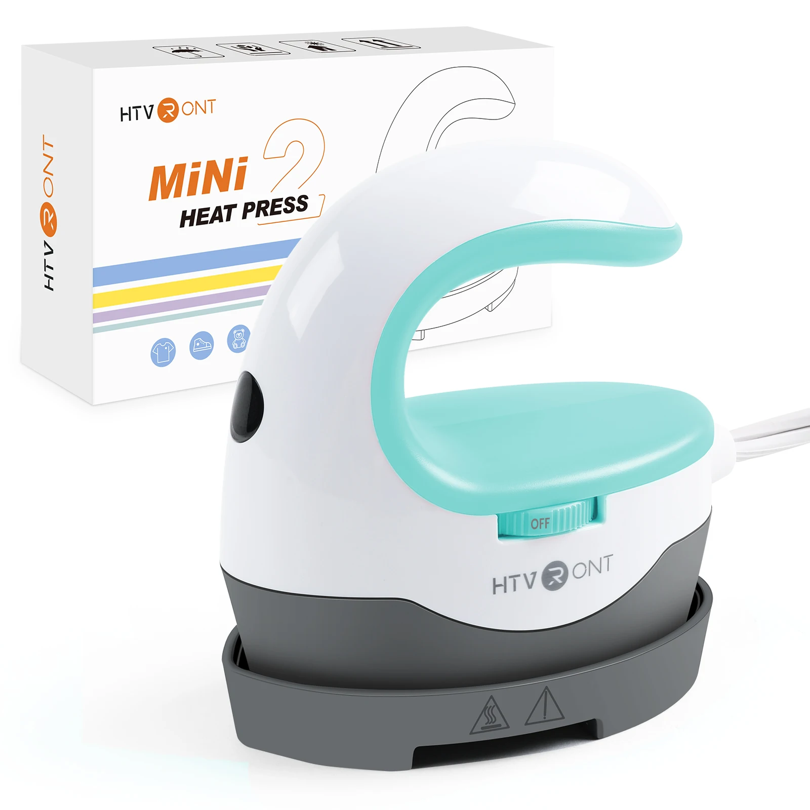 HTVRONT-MINI máquina de prensado en caliente portátil de segunda generación, transferencia de calentamiento fácil automática, plancha en HTV para ropa, bolsas, zapatos, sombreros, camisetas