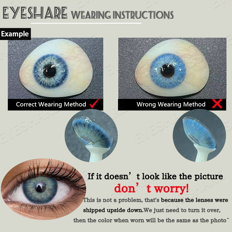 EYESHARE lentes de contacto de colores lentes grises de moda lentes de contacto marrones ojos azules lentes de contacto de maquillaje colorido anual 2 unids/par
