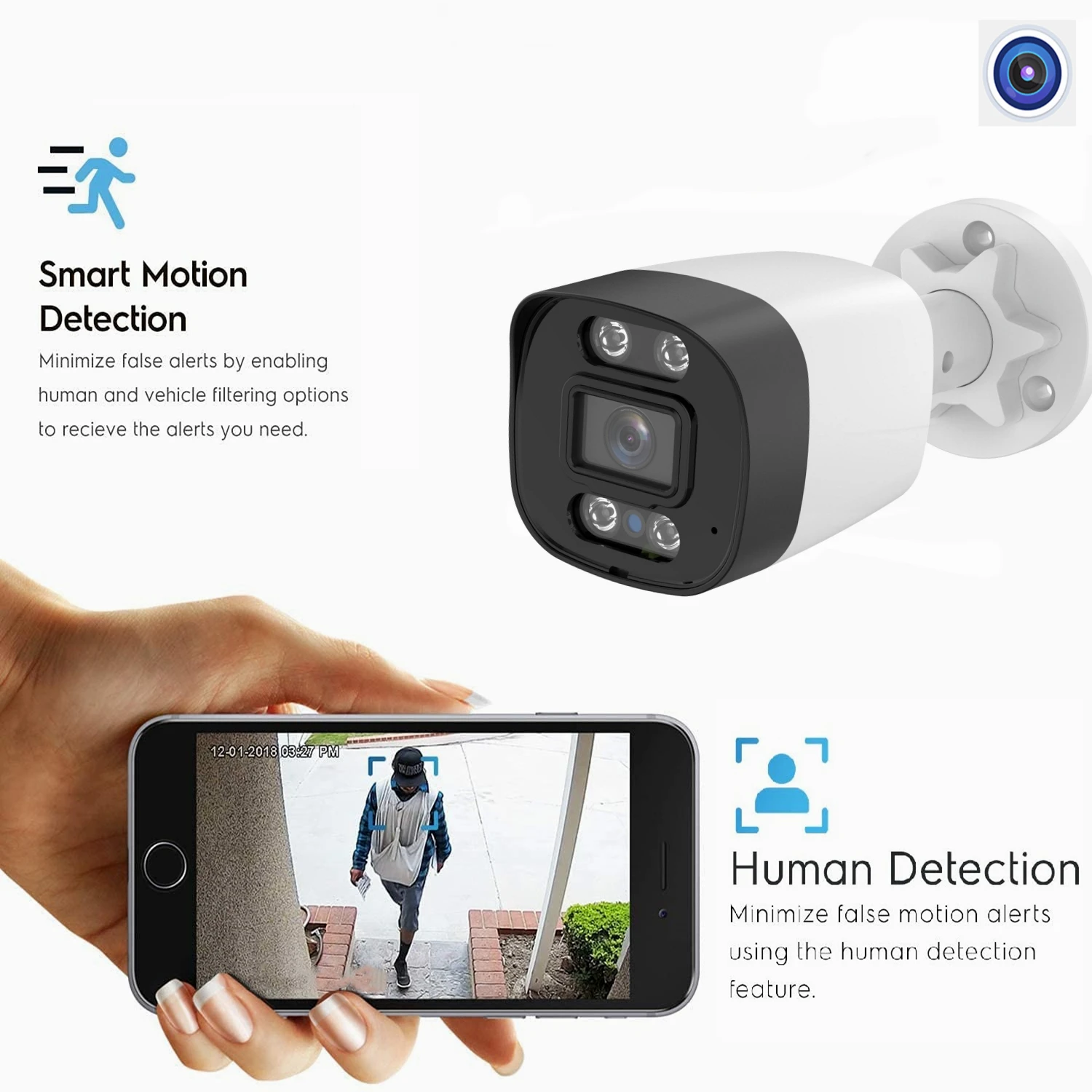 Cámara Ip XM 5Mp AI Poe cámara de seguridad Cctv H.265 + vigilancia de Audio y vídeo impermeable al aire libre para sistema Nvr Xmeyepro