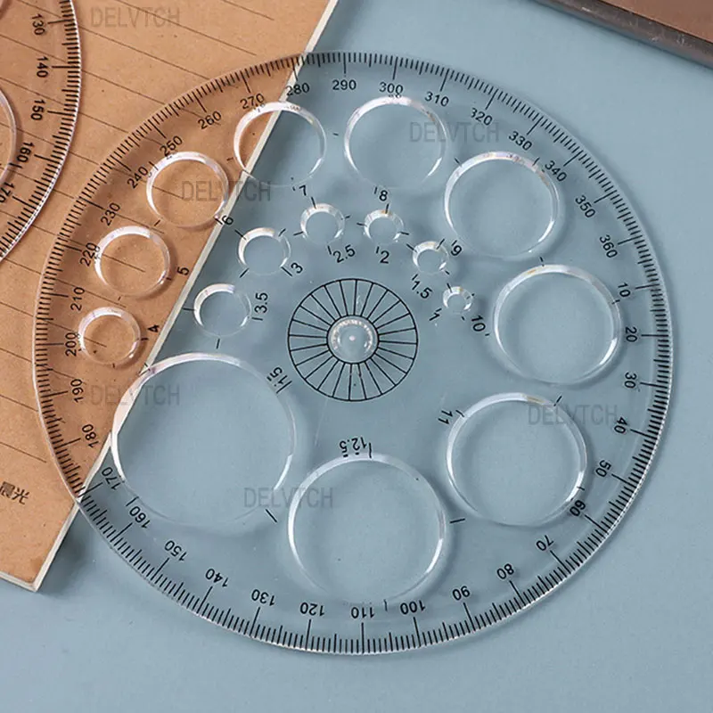360 Degree Protractor Ruler Drawing Circle Template Measuring Tool Math Geography Architectural Drafting Art Design Stationery
