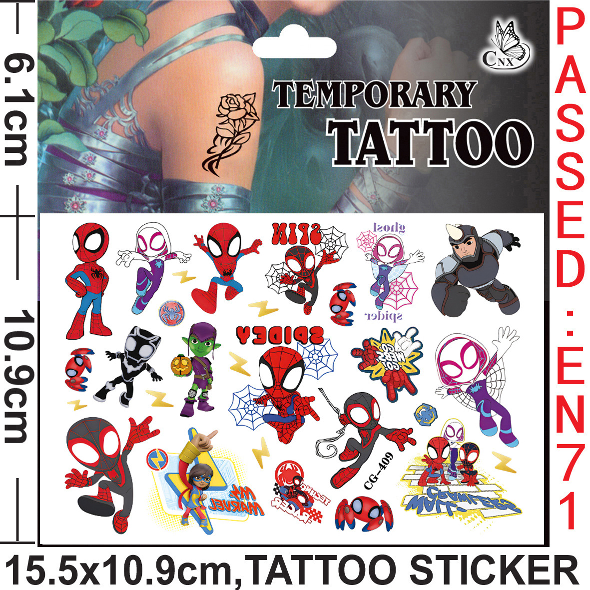 สุ่ม 2 ชิ้น Disney Marvel Spiderman ชั่วคราว Tattoo สติกเกอร์อะนิเมะ Spider Man การ์ตูน Tattoo สติกเกอร์เด็กของขวัญวันเกิด