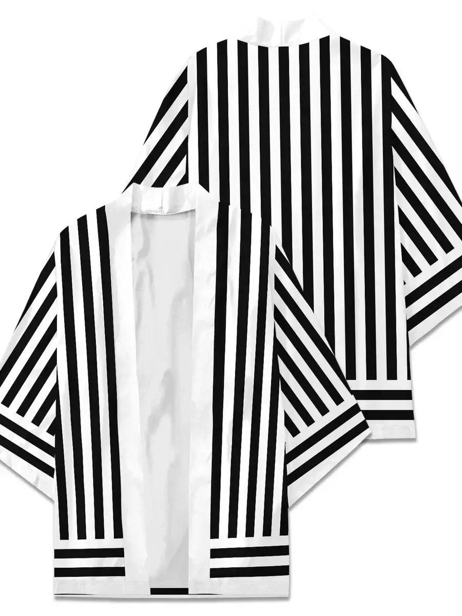 Kimono Peleryna Luźny Kardigan z rękawem trzy czwarte Szlafrok Pióro Anime Peleryna Krótki rękaw T-shirt