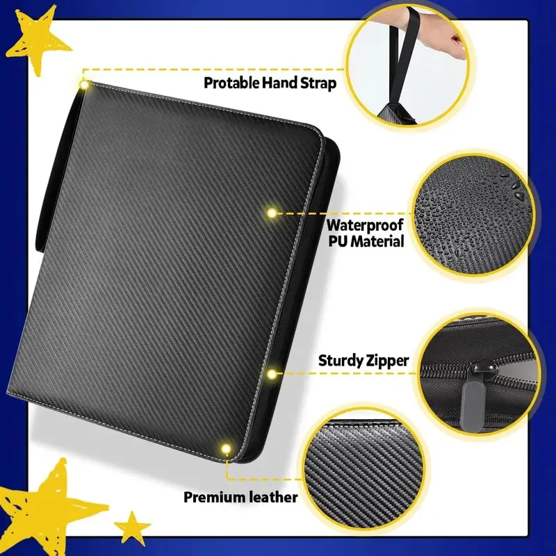 900 Pocket Zipper Card Binder - Double Sided TCG/CCG Card Holder, Portable Storage Case with Zipper