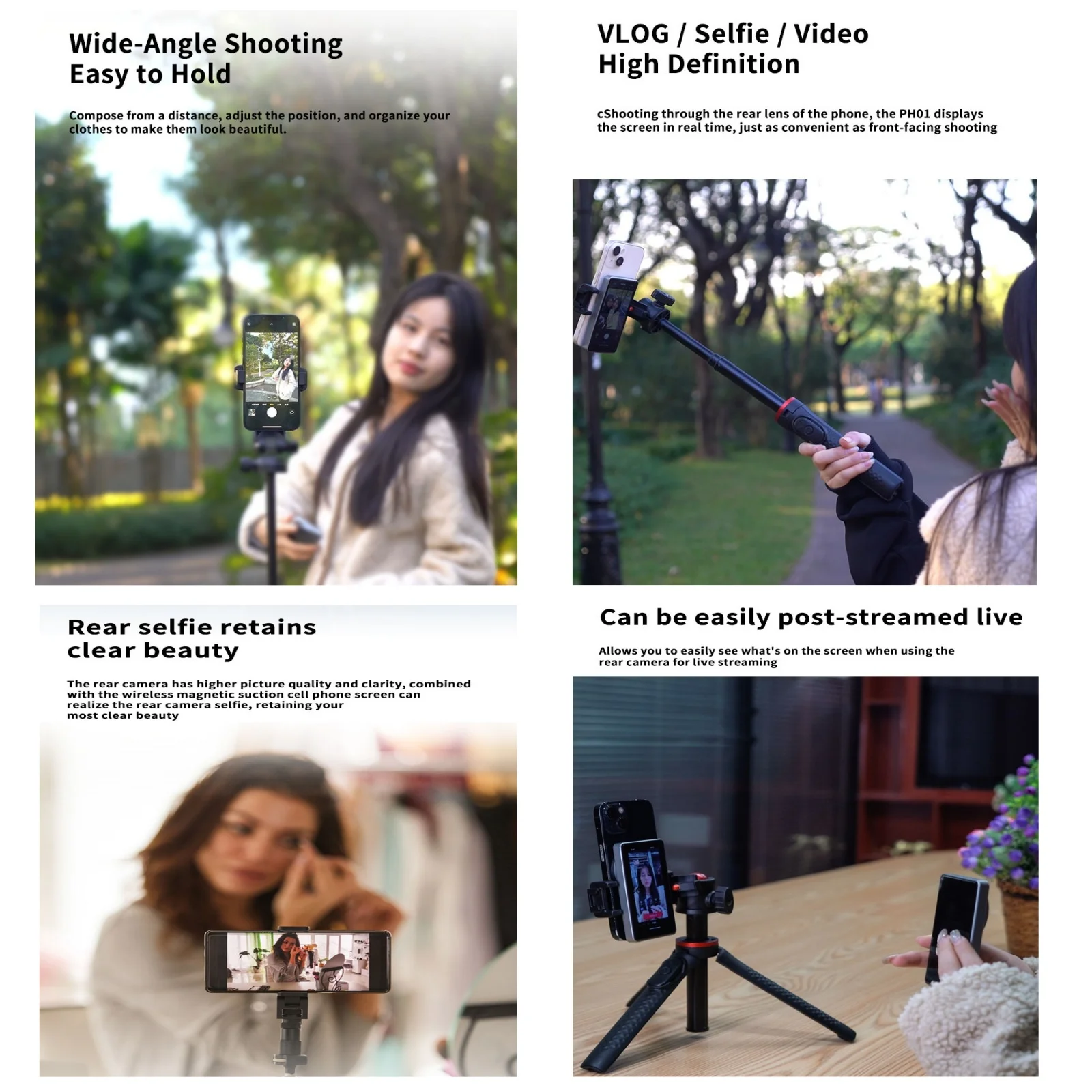 Nueva pantalla magnética de Monitor de Selfie Vlog para teléfono cámara trasera para cámara trasera de Selfie Compatible con iPhone Android