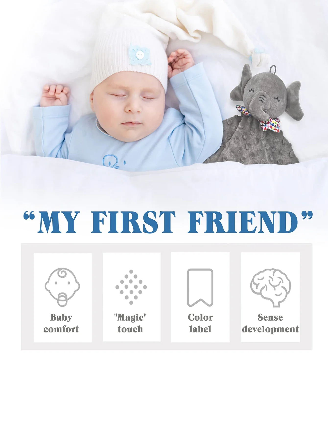 Couverture de couette en forme d'éléphant pour bébé, serviette douce pour apaiser, hochet pour bébé, jouets animaux, apaiser la raison, serviette de couchage, tour suspendu pour tout-petits