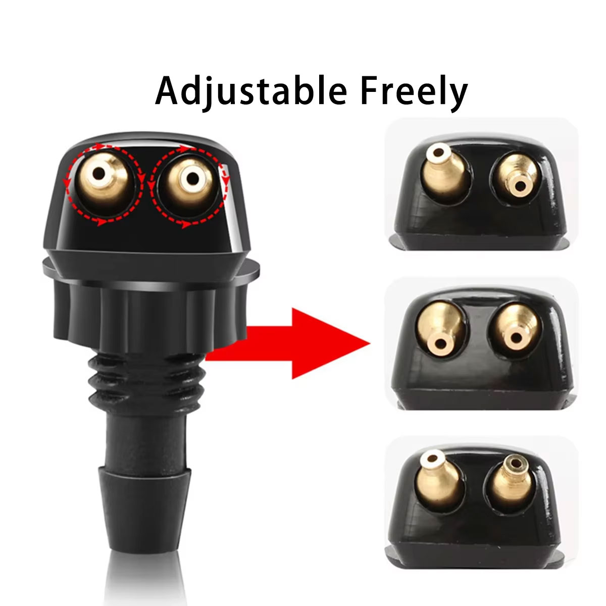 Past op de meeste automodellen Auto Dual Holes Sproeierkop Ruitenwisser Waternevel Jet Auto Ruitenwisser Wasmachine Sproeikop