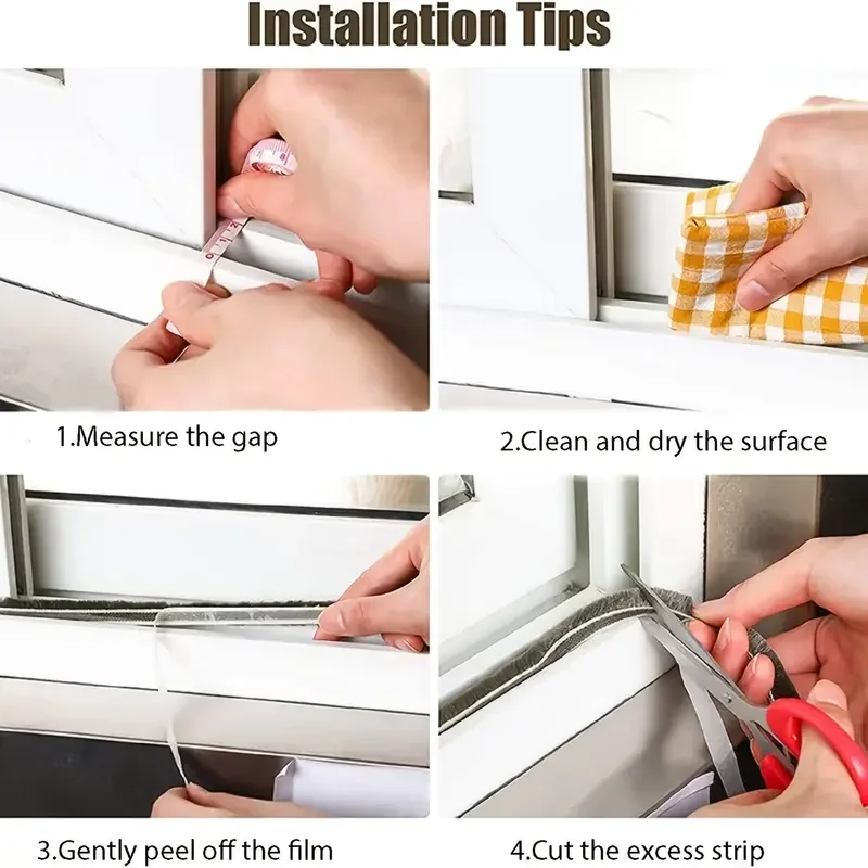 32.8Ft WEATHER Stripping แถบซีลประตูหน้าต่าง,SelfAdhesive การยึดเกาะที่แข็งแกร่ง,เก็บเสียง,ร่าง Blocker,กันฝุ่น