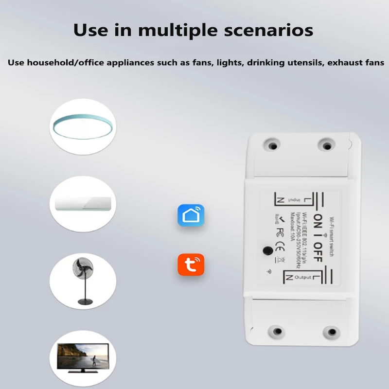 Tuya Licht WiFi Schakelaar Smart Leven APP Voice Relais Controller Timer Module Google Home Alexa Muur 110V 220V 10A