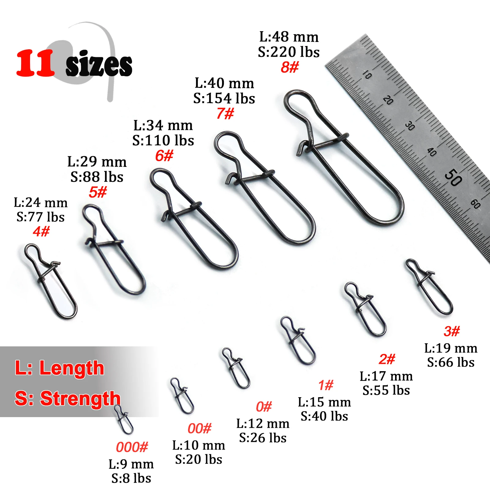 ตกปลา Snaps Fast Lock คลิปสแตนเลสตกปลา Tackle Duo ล็อคคลิปตกปลาหมุนแหวนแข็งความปลอดภัย Snaps