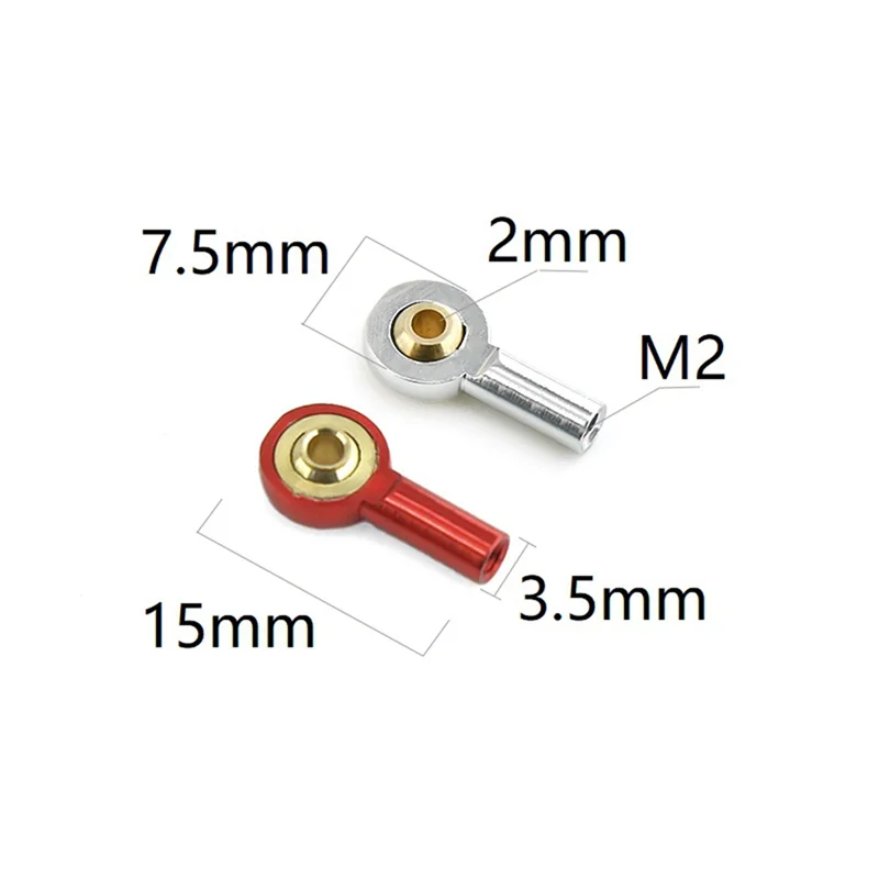 BABQ 10 ชิ้นโลหะ M2 Link Tie Rod End Ball Joint Buckle พวงมาลัย Pushrod Tie Rod End สําหรับ RC รถเรืออะไหล่อัพเกรด, สีดํา
