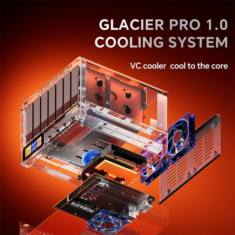 아우스타 WTR MAX NAS 미니 PC 11베이 Ryzen 7 Pro 8845HS 6개의 3.5인치 HDD + 5개의 M.2 SSD NAS 듀얼 10G 포트 가정/사무실 스토리지 서버용