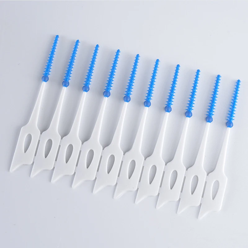 20/40 단위 실리콘 치간 칫솔 일회용 치과 이쑤시개 치아 청소 도구 치아 용 휴대용 이쑤시개