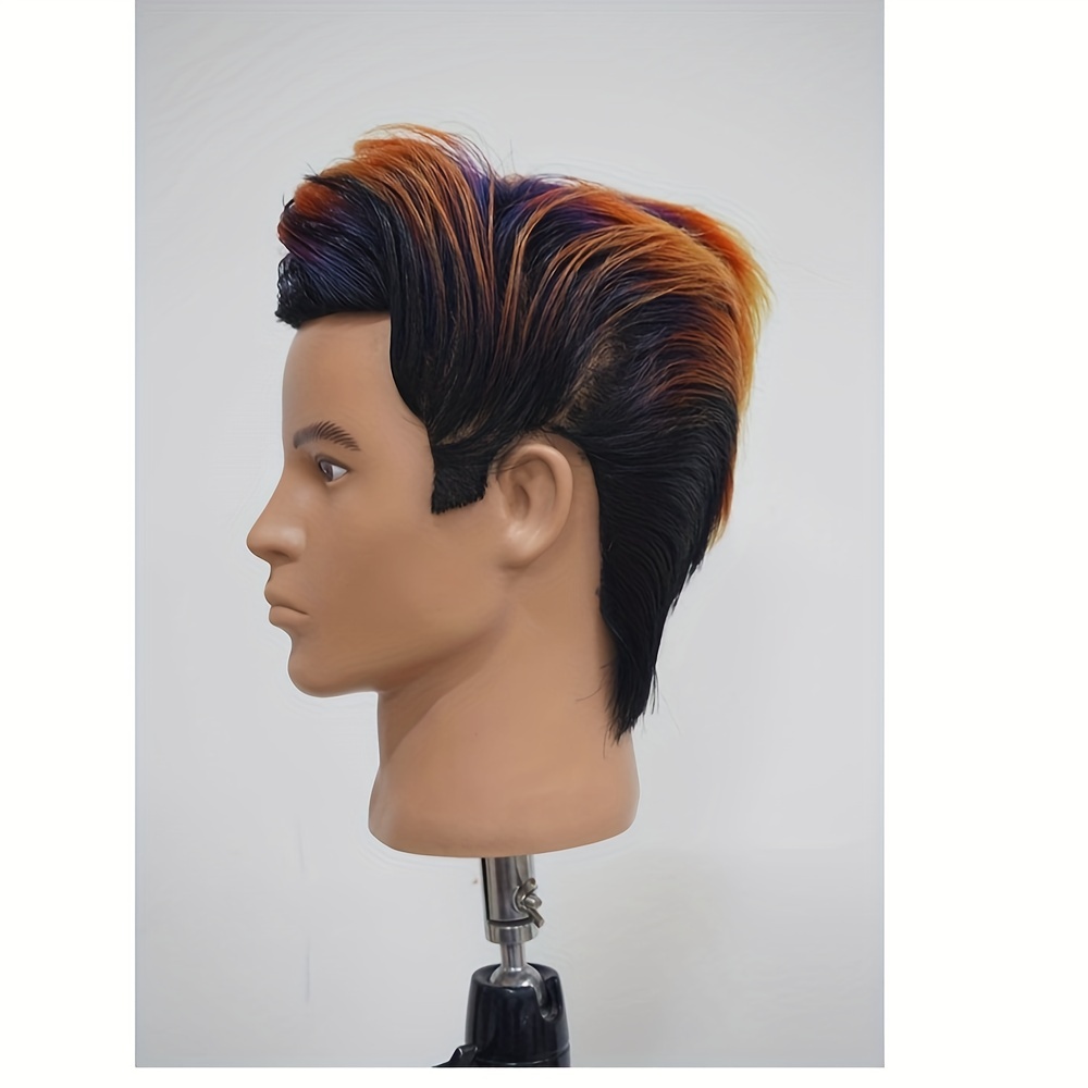 100% echt haar mannequin hoofd heren 8" kapper praktijk schoonheid styling training mannequin hoofd met klemstandaard (natuurlijk Bl