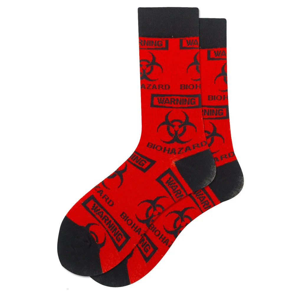 1 par de calcetines divertidos felices para hombre, calcetines informales creativos transpirables con estampado Harajuku, sello de copa de vino tinto, calcetines felices suaves y divertidos