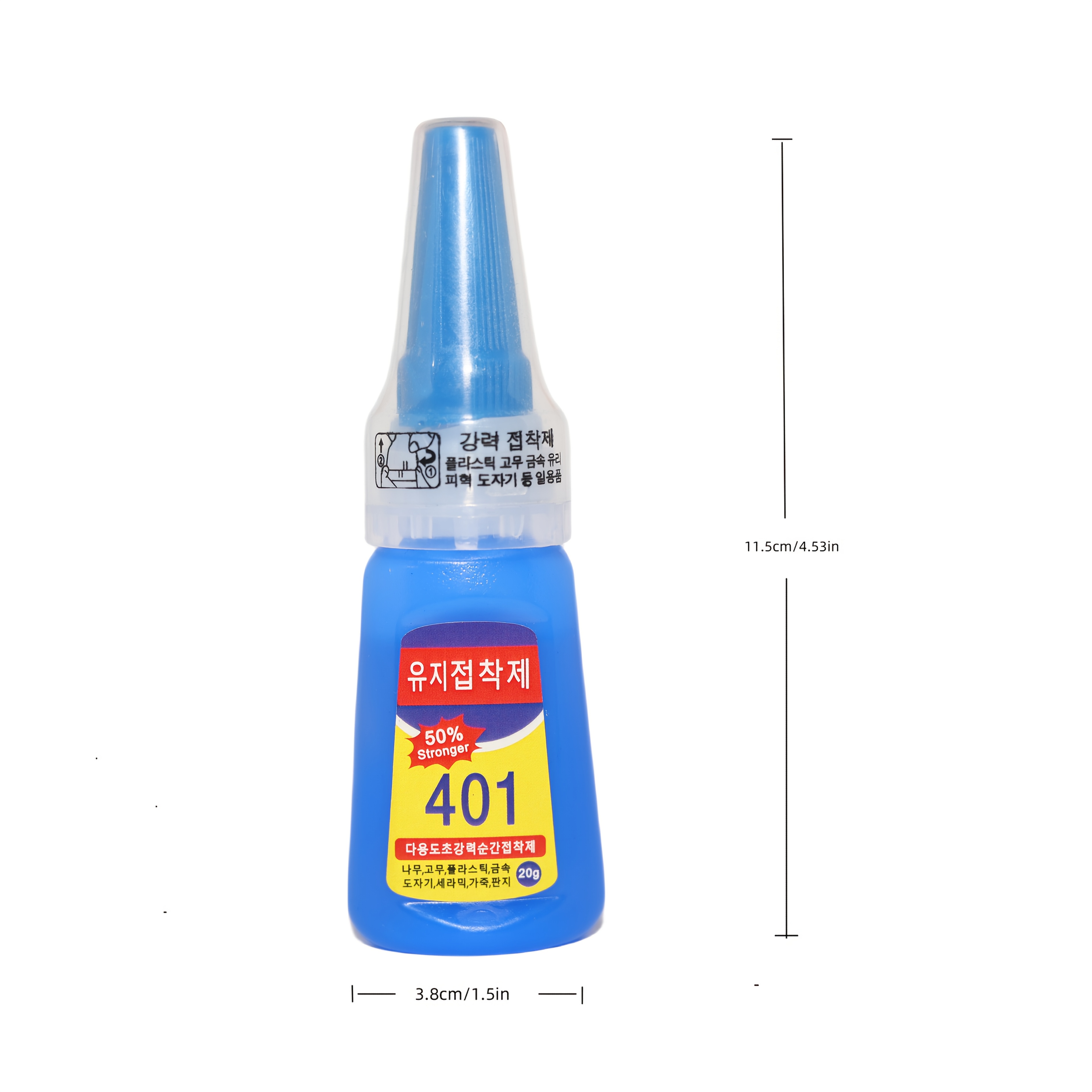 401 กาว Quick-drying Cyanoacrylate ทันทีหนังยางไม้โลหะแก้ว Stronger Multi-Purpose Bonding กาว 20g/1pcs