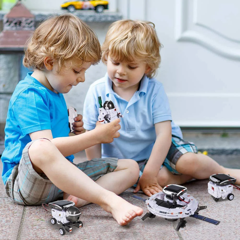 Science Experiment Solar Robot Toy, DIY Building Powered, Learning Tool, Robots Educação, Kit Gadgets Tecnológico para Criança, 6 em 1