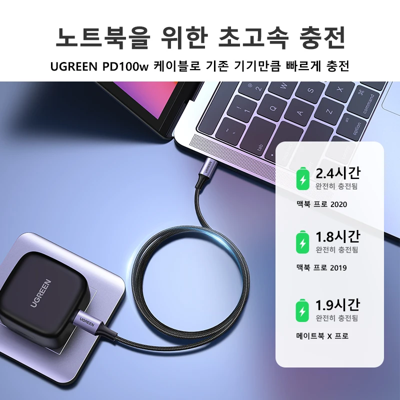 UGREEN 100W USB 타입 C to USB C 케이블 맥북 아이폰17 16 아이패드 삼성 샤오미 PD 고속 충전기 코드 5A E-마커 칩