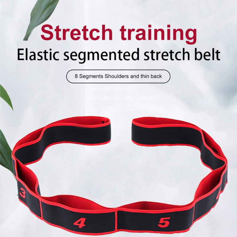 8 Section Style Dance Resistance Band Yoga Stretching Pilates Fitness Digital Elasticity Elastic Stretch Training Tension Belt