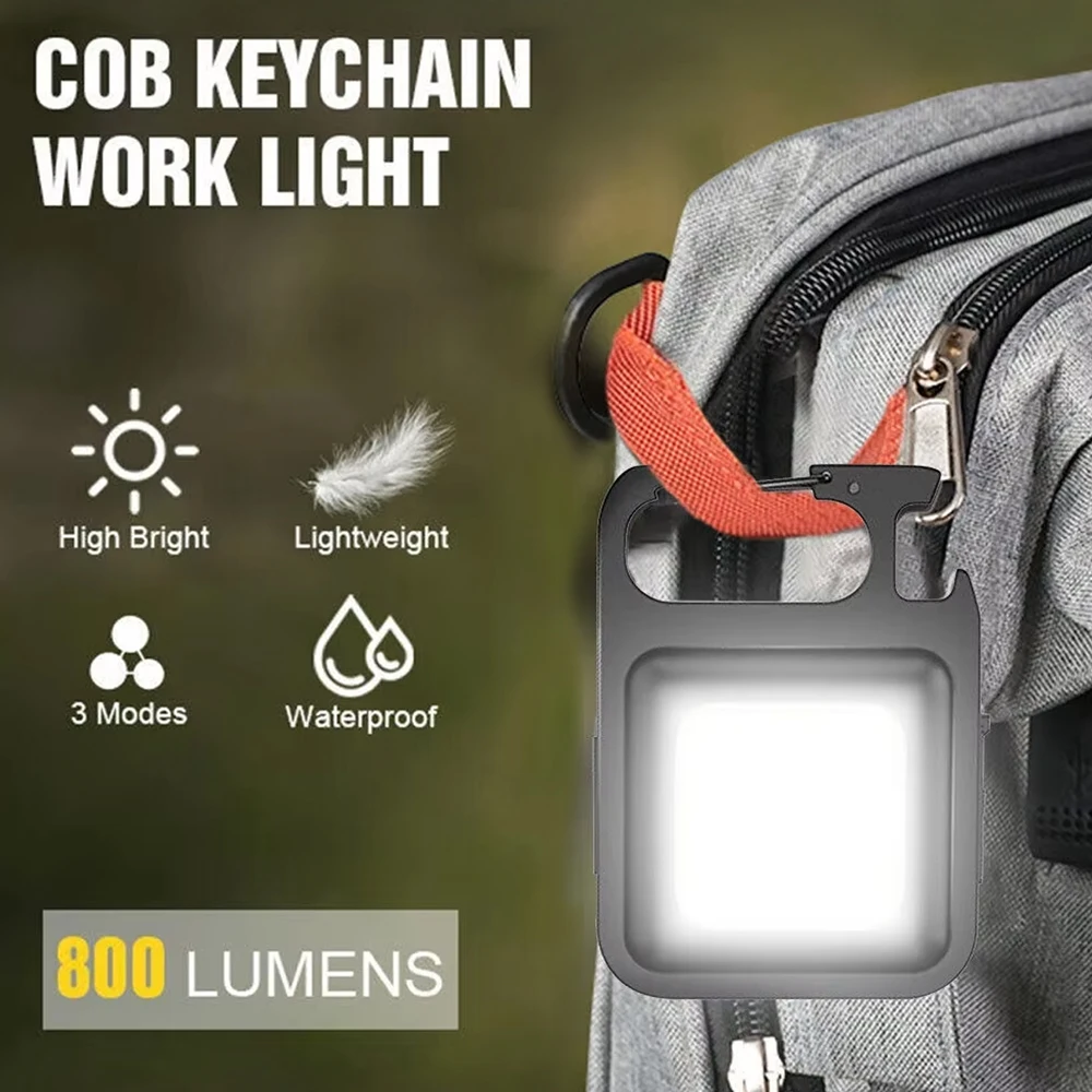 COB Keychain Work Light - 1/2Pcs Mini Emergency Flashlight with Keychain Design