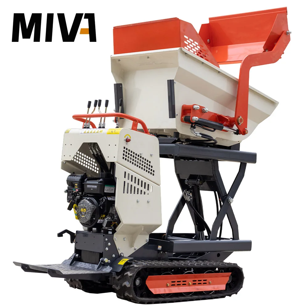 Small Crawler Dumper Truck 500 KG Hydraulic Garden Use 360 degree tilt Mini Dumpers engineering Self-loading transport dump