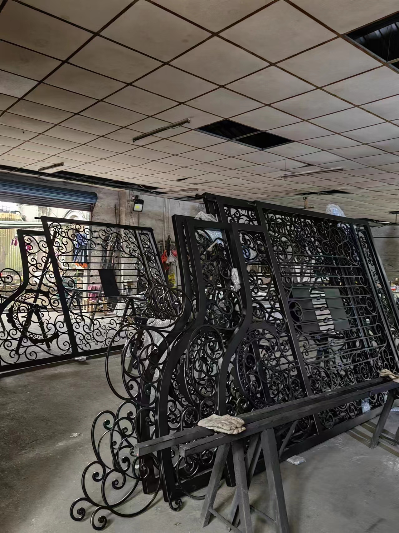 Кованые железные двери hтаблице, дизайн с двойной панелью и стеклом, доставка в австралийский дом hc-1