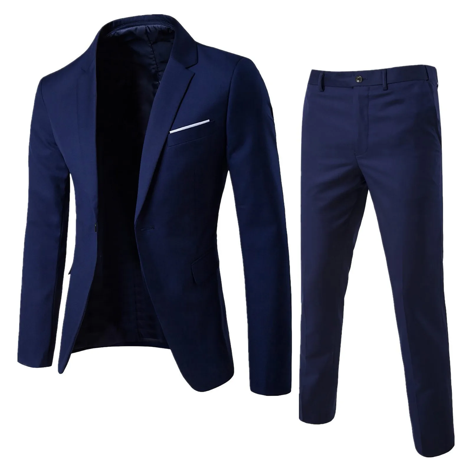 Męski Garnitur Biznesowy Formalny Dwuczęściowy Slim Fit Mały Żakiet Spodnie w Stylu Zachodnim Strój Ślubny Garnitur Drużby