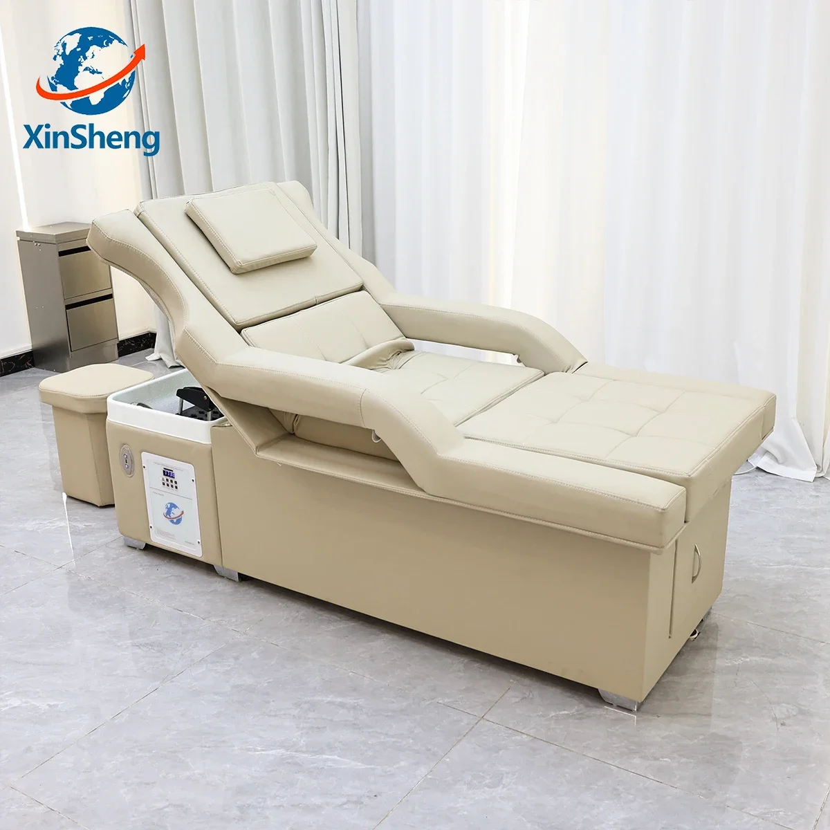 Xinsheng lavagem de cabelo e fumigação shampoo cama cabeça spa salão estação mesa massagem camas barbeiro móveis comerciais