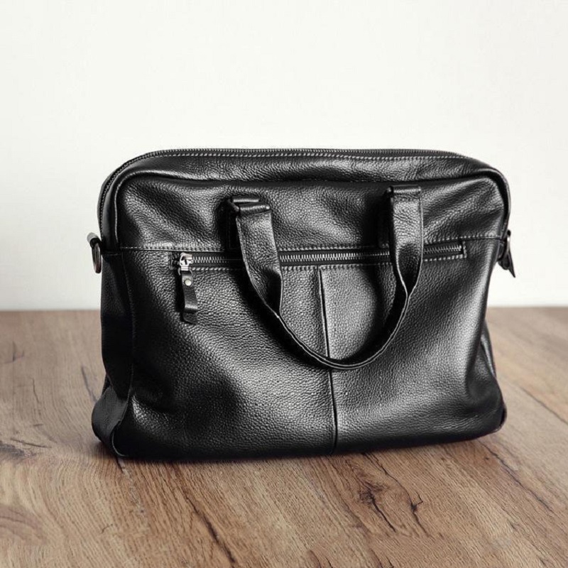 100% genuine leather Men's Business Handbag Cowhide shoulder bag Briefcase for men daily Commuting trip crossbody bag Computer