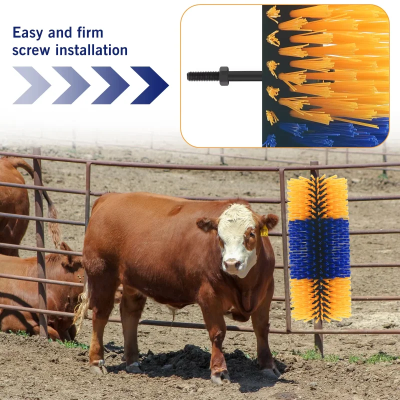 Livestock Grooming Brush Deep Massage Grooming Tool Quick-Connect System For Cow Horse Goat Sheep Itch Relief Back Scratching