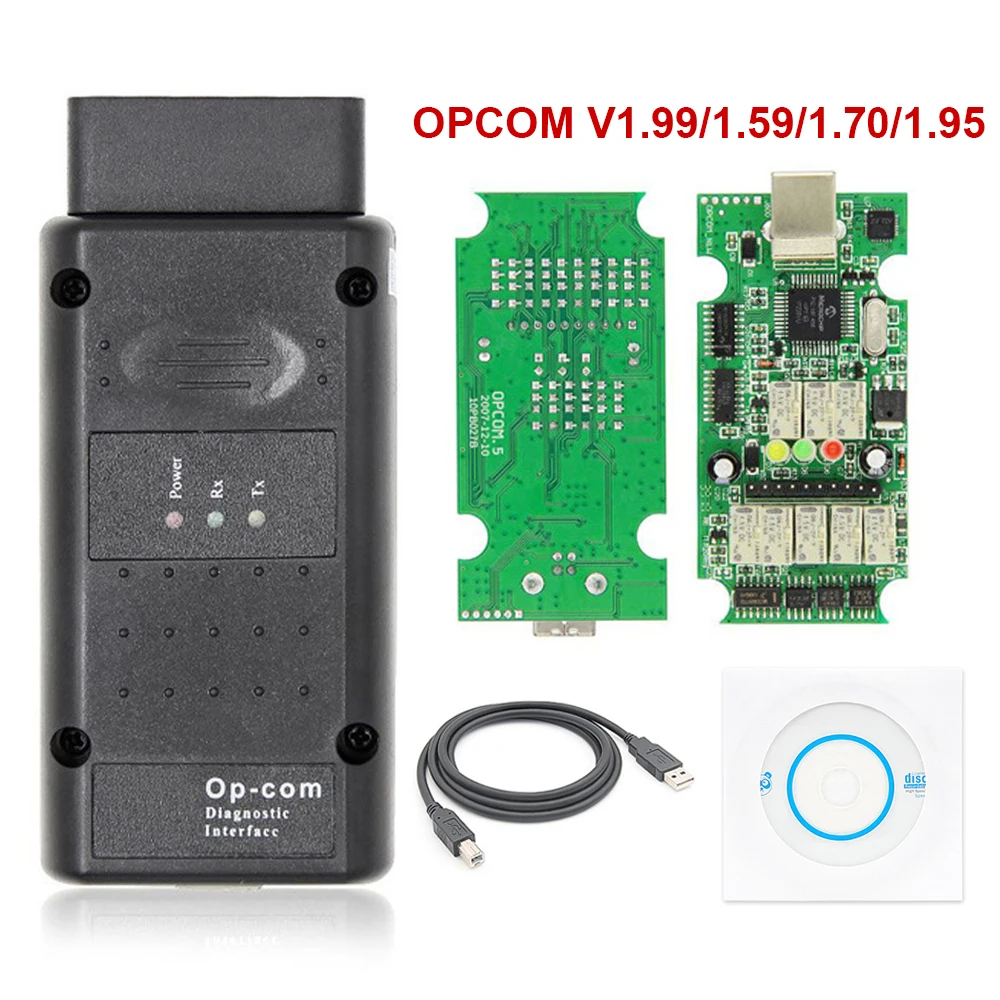 Ferramenta de diagnóstico para opel flash firmware pic18f458 ftdi can bus obd scanner ferramenta opcom v1.99/1.78/1.70/1.59 ler código de falha clara