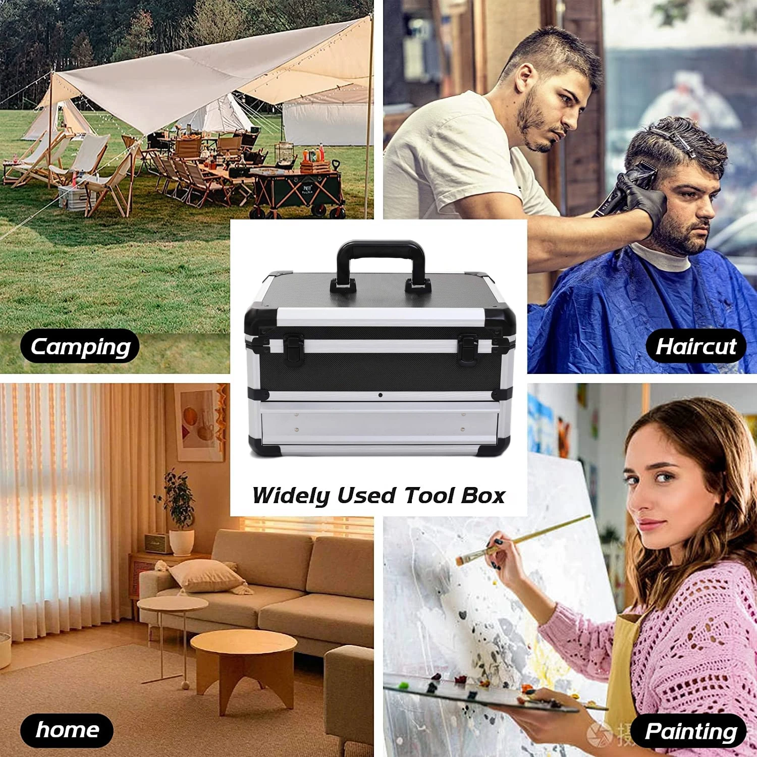 Aluminum Alloy Tool Box Portable Hard Case Tool Box Organizer Drawer Tool Storage Case Household Hardware Equipment Toolbox 공구통