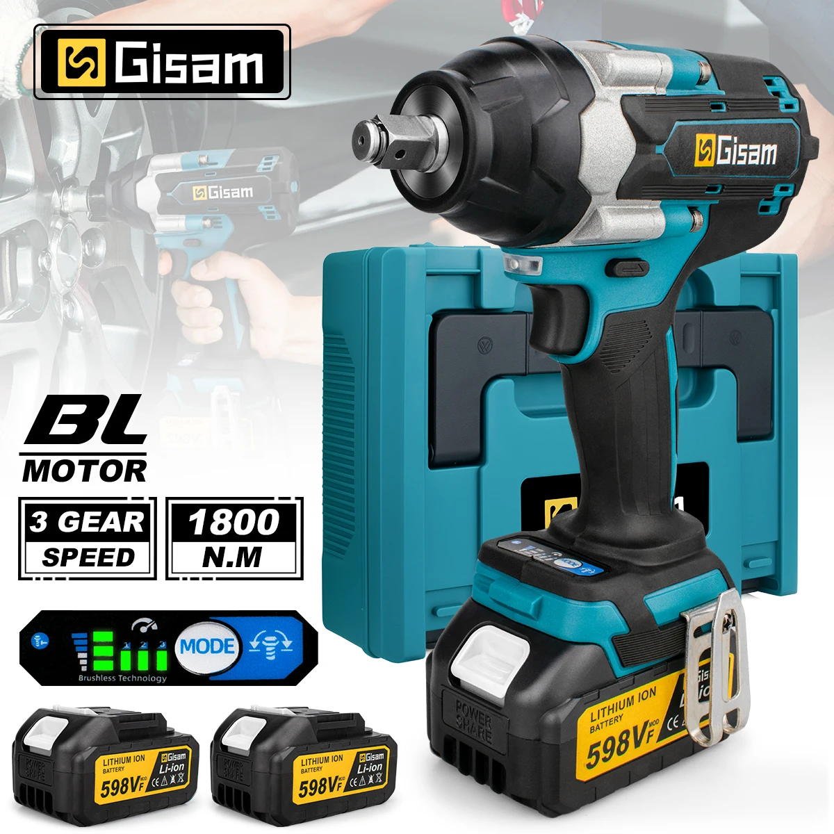 Gami 1800N.M Avvitatore elettrico senza spazzole 1/2 pollici Avvitatore a batteria Cacciavite Utensile elettrico per Makita 18V Batteria Pin