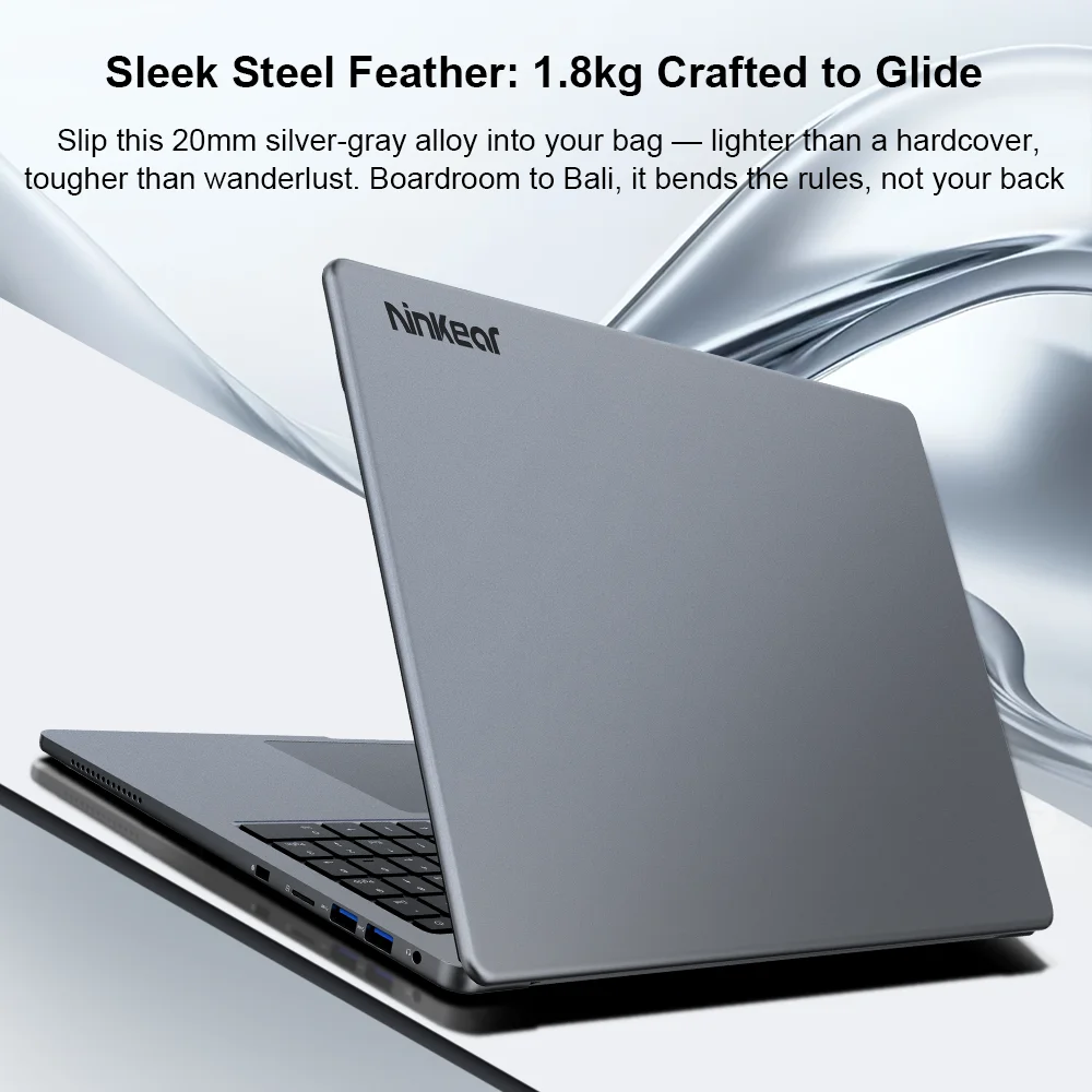 Ninkear A15 Pro draagbare gaminglaptop Windows 11 AMD Ryzen 5 7430U 16-inch 2,5K IPS 120Hz 16GB DDR4+1TB SSD Stabiele connectiviteit via WiFi6 en BT5 PC met verlicht toetsenbord tot 4,3 GHz notebookcomputer
