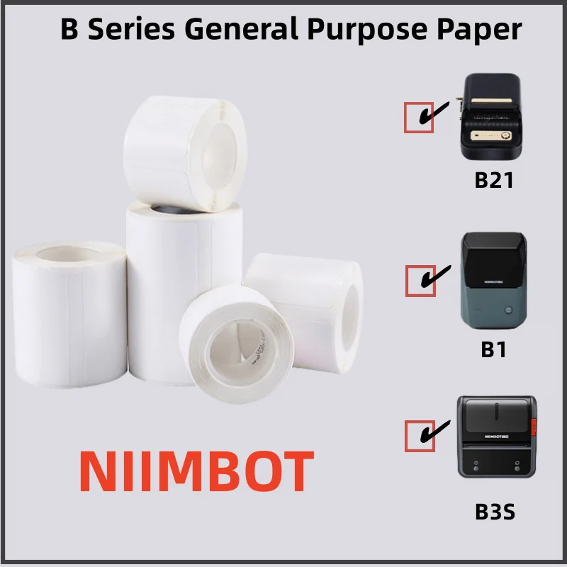 Niimbot B1 B21 B3s 라벨 용지 스티커 Niimbot B1 프린터 용 자체 접착 방수 흰색 라벨 Niimbot B21 프린터