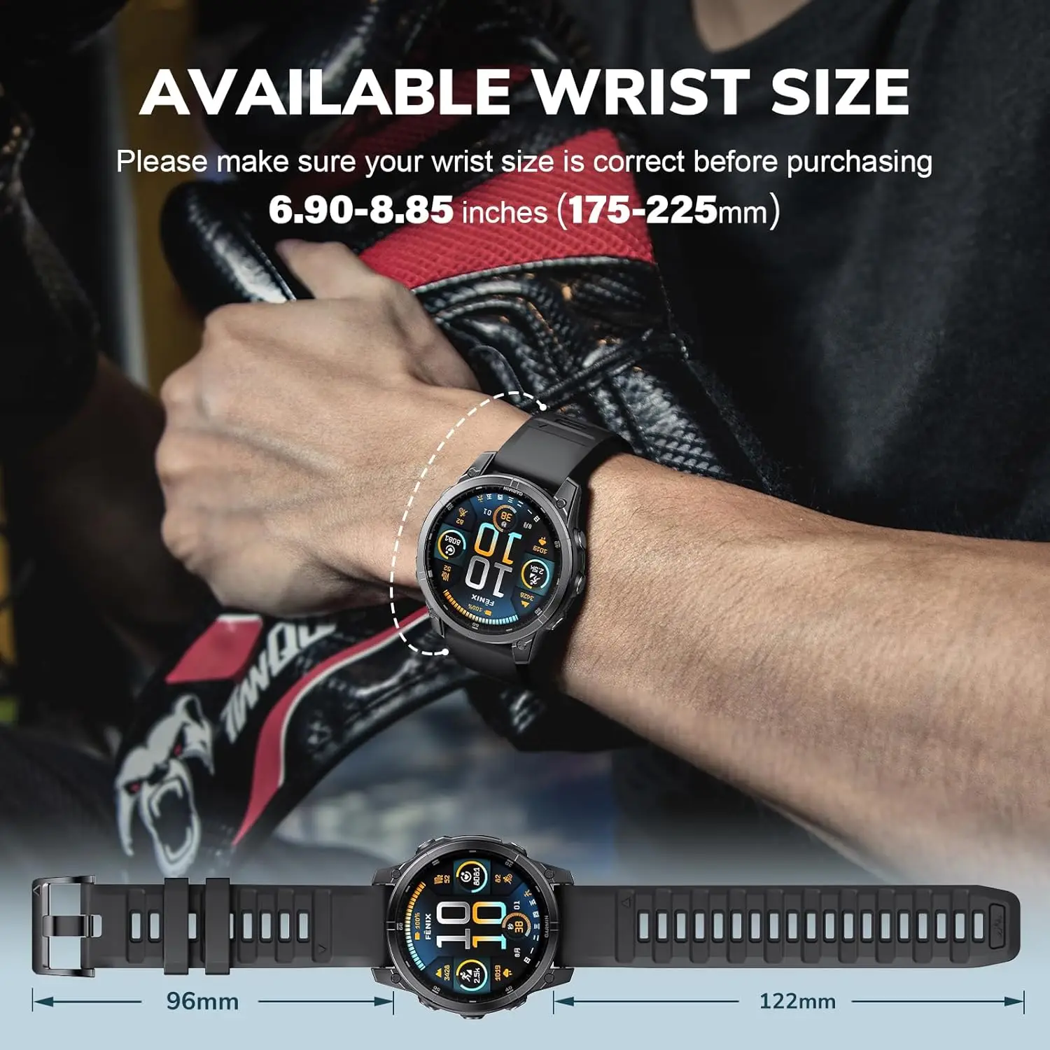 Quick Fit 26 มม.สายนาฬิกาสําหรับ Garmin Fenix 8/E/Epix Pro 51 มม., Fenix 7X Solar 6X 5X, กีฬาซิลิโคนสําหรับ Enduro 3/Instinct 2X