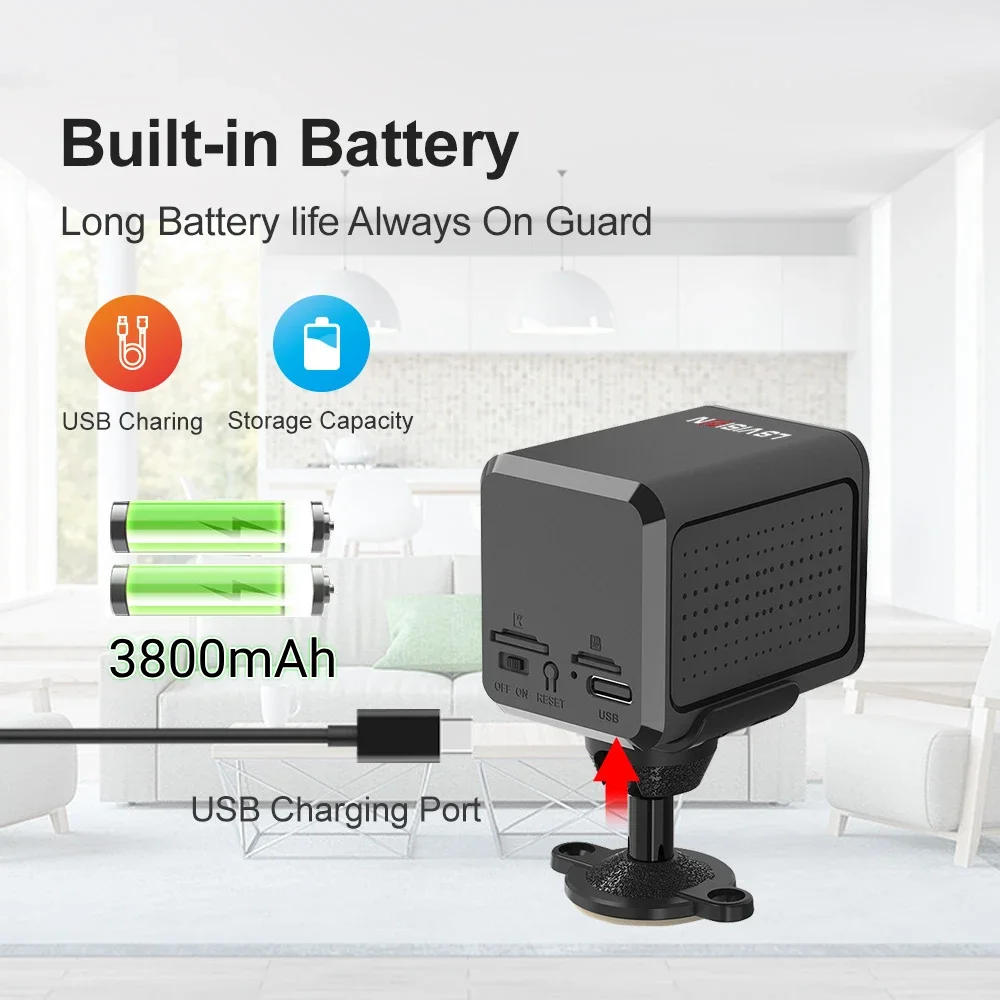 LS VISION 5MP 4G Sim Mini Camera Wifi 3800mAh Battery CCTV Security Camera Intercom PIR Detection Surveillance IP Camera Ubox