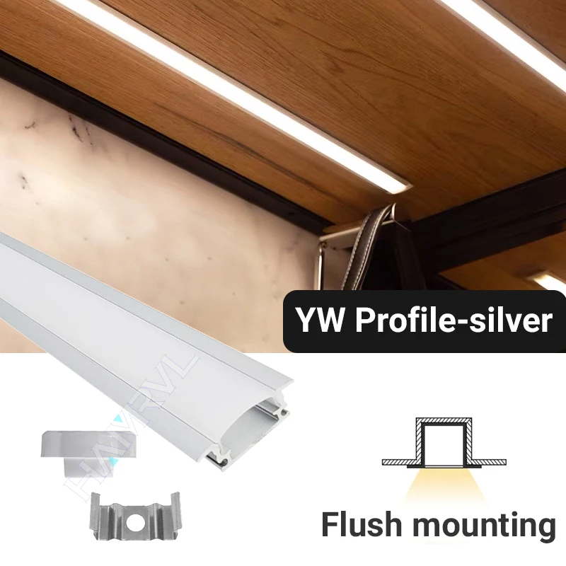 0,5 m/Stück V/U/YW Stil LED Aluminium Profil Schwarz Kanal Halter PC Abdeckung Bar Lampe für Schrank Schrank Dekor Linear Streifen Licht