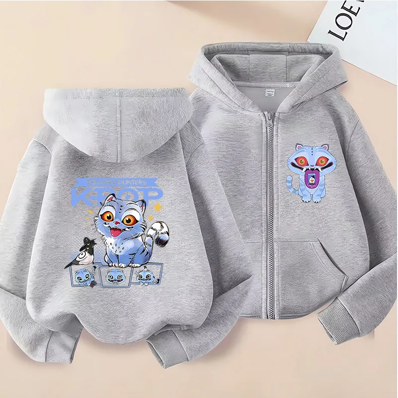 Sudaderas con cremallera para niños, Sudadera con capucha de Tiger Kpop Demon Hunters, ropa para niños, sudadera para niño y niña, Sudadera con capucha con cremallera, Top para bebé