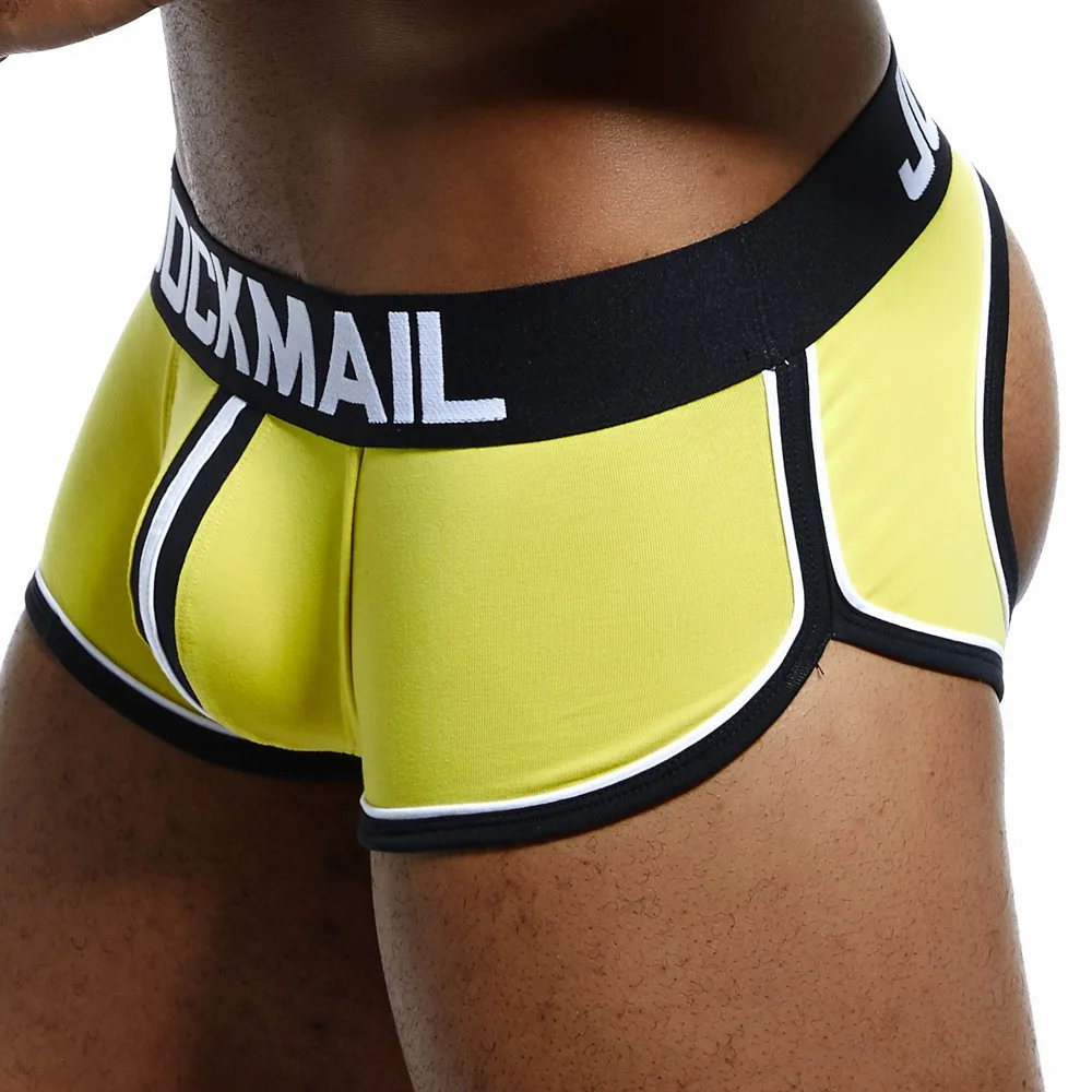 Marca JOCKMAIL, ropa interior para hombre, Boxer shorts con espalda descubierta, glúteos, algodón, Sexy, espalda abierta, ropa interior para hombre Gay, suspensorio, cuecas, maletero sissy