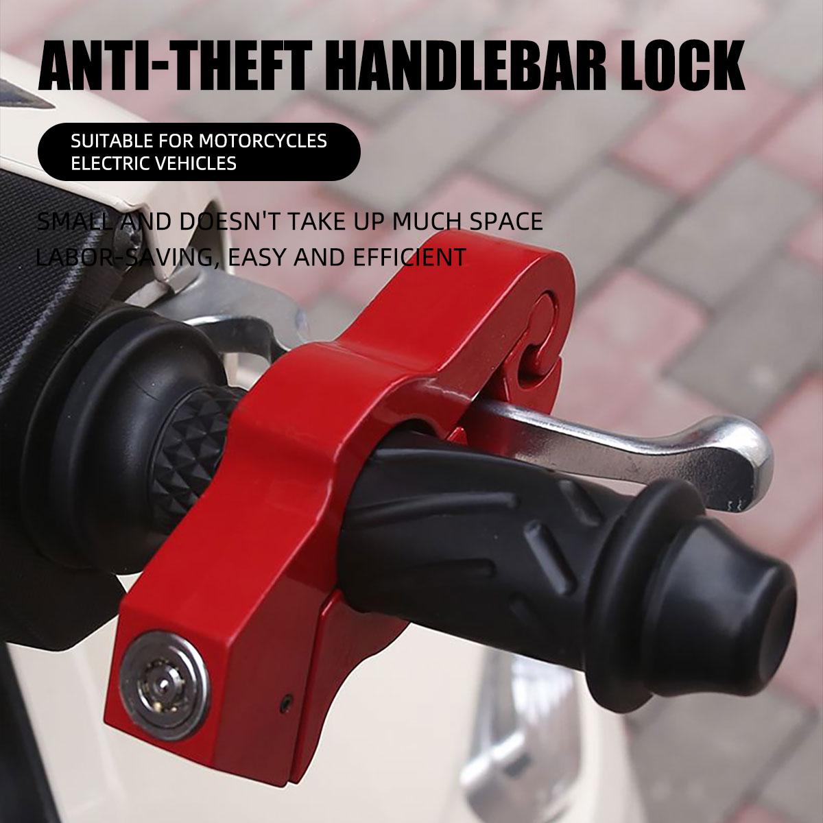 Motorcycle Handlebar Lock Security Anti-theft Handlebar Brake Motorcycle Scooter Handle Solid Lock With 2 Keys
